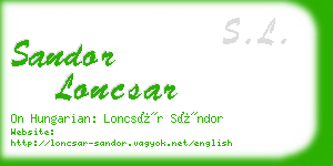 sandor loncsar business card